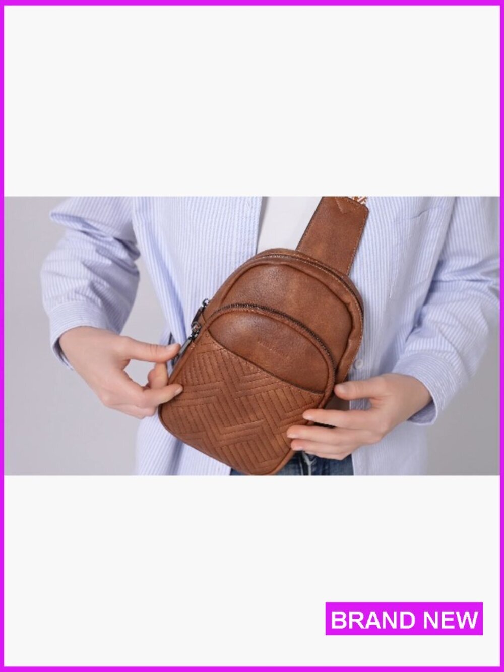 Faux Leather Crossbody Sling Bag Anti-Theft RFID Travel Purse Chic Minimal - Picture 7 of 7